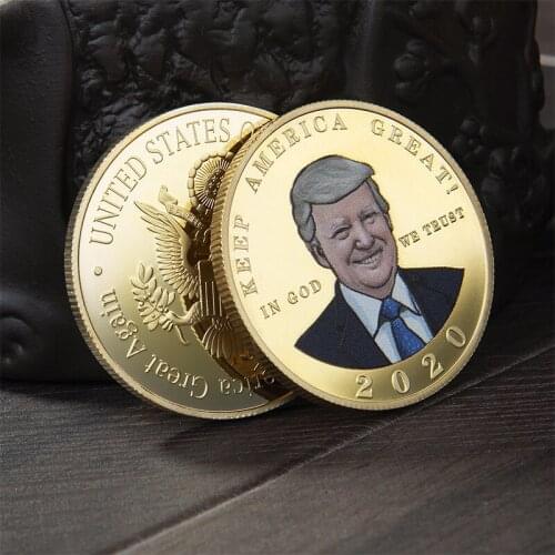 2020 U.S. Presidential Trump Election Gold Coin Commemorative Coin Challenge Coin Coins Collectibles