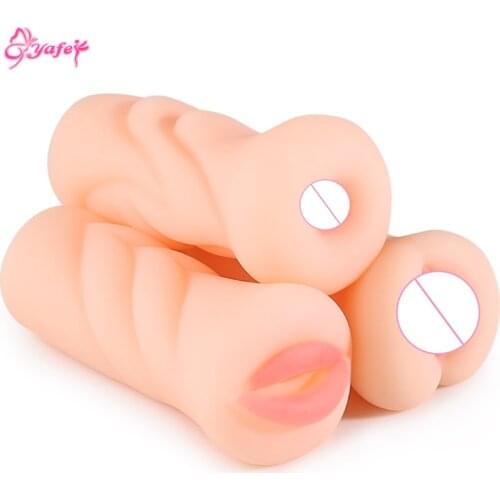 3 Style Artificial Vagina Mouth Masturbator for Men Pussy Oral Sex toys Male Ass Masturbation Cup Anal Pocket Erotic sex toys