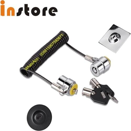 4 sets Universal Dual Headed Slim Cable Laptop Security Lock, Black Spring Steel Cable For PAD Tablet PC Computer Notebook Phone