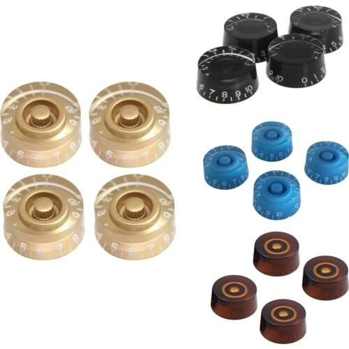 4 PCS Round Guitar Knobs Speed Volume Tone Control Knobs Rotary Knobs For Electric Guitar Parts Replacement