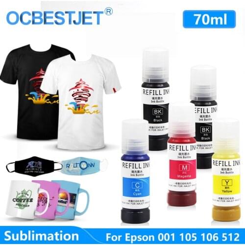 512 105 Sublimation Ink For Epson Premium ET-7700 ET-7750 L6160 L7160 L7180 EcoTank Printer Ink Best Sublimatin Ink 2020