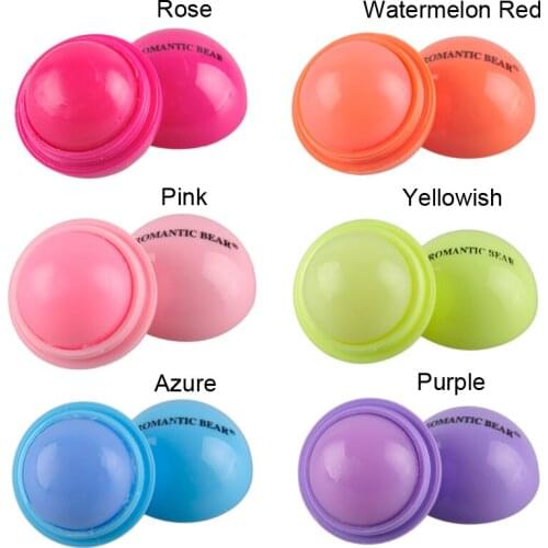 6pcs Round Ball Smooth lip balm Fruit Flavor Smacker Organic Natural Plant Sphere lip Pomade Care Moisturizing Lipstick Makeup