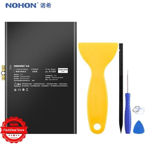 NOHON Battery For iPad 3 4 iPad3 iPad4 3RD A1389 A1403 A1416 A1430 A1458 A1459 10500mAh Replacement Tablet Bateria Free Tools
