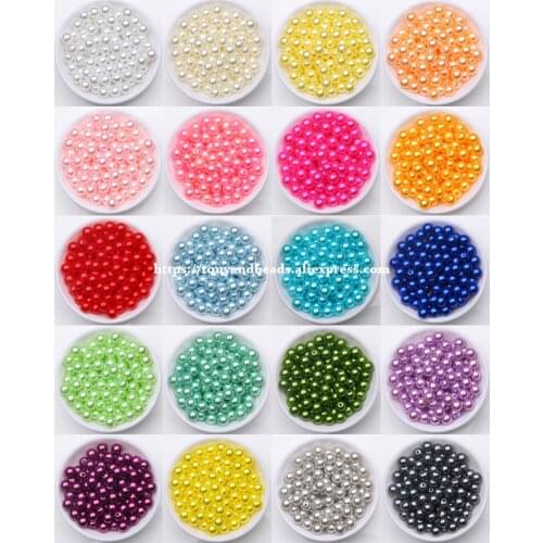 Acrylic Imitation Pearl Round Ball Spacer Beads 4 6 8 10 12MM Pick Size For Jewelry Making