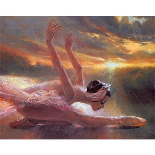Diamond Embroidery Paintings Rhinestone Pasted diy Diamond painting Free Shipping printed classic seaside ballet dancer A5382R