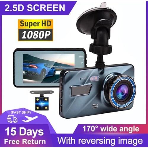 HD 1080P Car DVR Dash Cam Video Recorder Rear View Dual Camera Full 3.6"Cycle Recording Night Vision G-Sensor