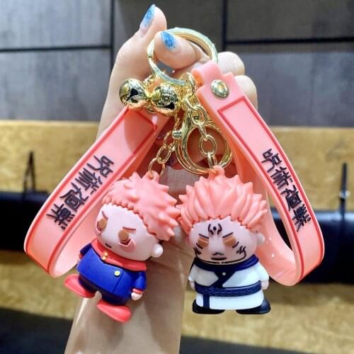 Jujutsu Kaisen Keychain Anime Figures Jujutsu Kaisen Keyring Gojou Itadori Yuji Bag Pendant Cute Kawaii Cartoon Kids To