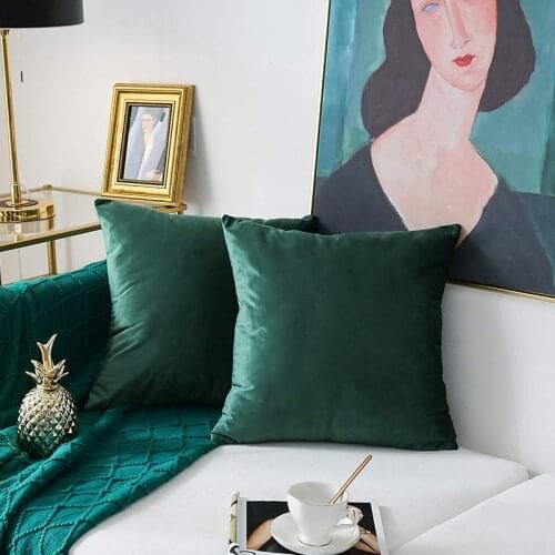 CANIRICA Cushion Cover Velvet Decorative Pillows 45x45cm Pillow Cover Home Decoration Funda Cojin For Living Room Nordic Decor