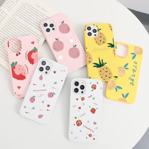 Peach Fruit Case For Samsung Galaxy A52 A50 A51 A71 A70 A32 A12 A21S A31 A72 A20E A10 A40 S10 S9 S20 FE S21 Ultra Plus TPU Cover