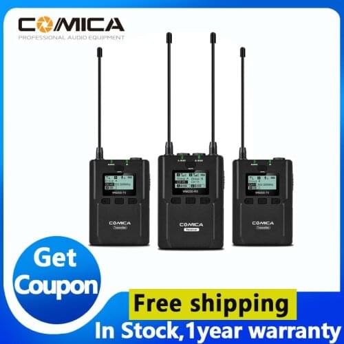 COMICA CVM-WM200A/C/TX UHF 96-kanałów metalowa bezprzewodowy mikrofon nadajniki odbiornik 120m nagrywania lustrzanki DSLR
