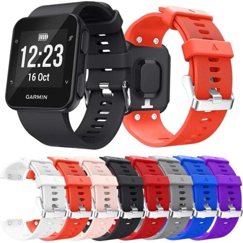 For Garmin Forerunner 35 Replacement Strap, Soft Silicone Band with Metal Buckle