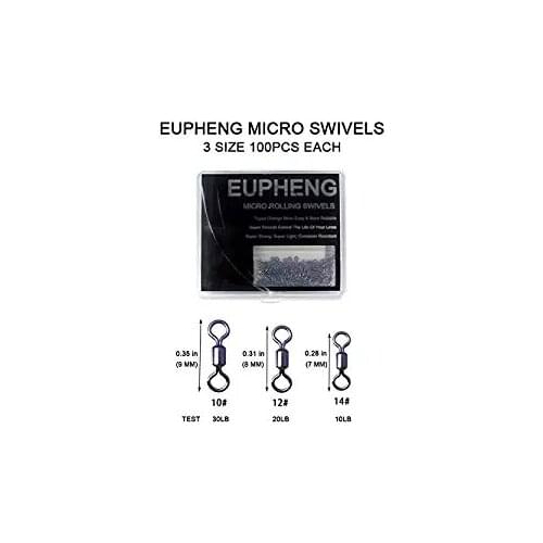 Eupheng 150pcs/pack Micro Swivels Fly Fishing Carp Fishing Easy Tippet change, Extend Life of Lines, Super Strong Light Smooth