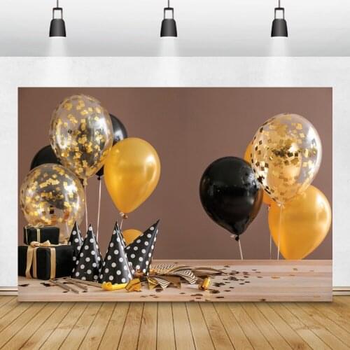Laeacco Birthday Photophone Balloons Gifts Hats Photography Backdrops Photographic Backgrounds For Photo Studio Photozone Props