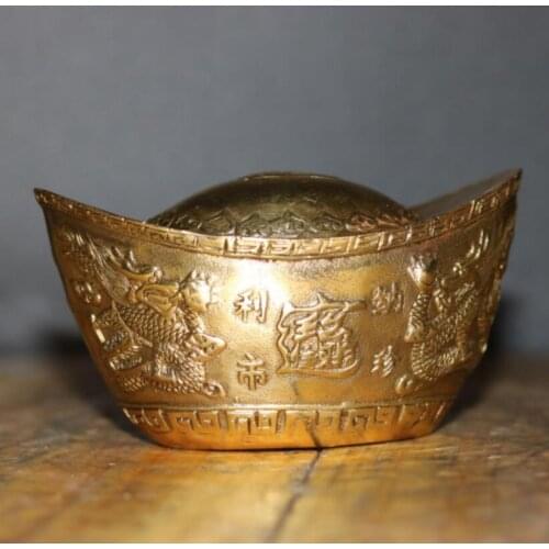 China brass yuan treasure wealth crafts statue