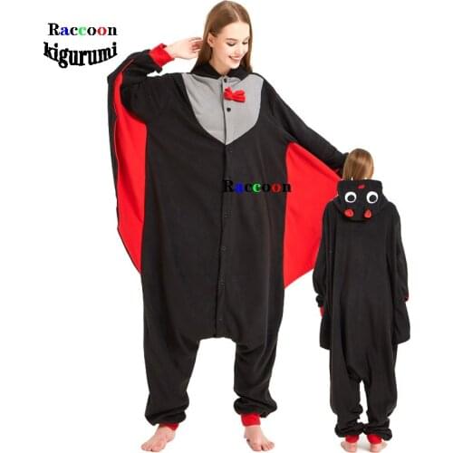 Cosplay Kigurumi For Adult Women Onsie Animal Bat Onesie Pajamas One-Piece Pijamas Cosplay Costume Winter Homewear Jumpsuit Men