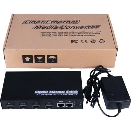 Switch Fibra Ethernet SFP Port Full Gigabit 4-Port Ethernet Switch