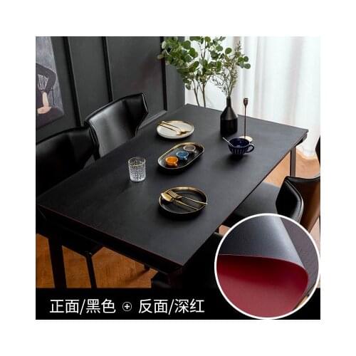 Leather double-sided tablecloth waterproof and oil-proof wash free Nordic coffee table mat solid color table mat PVC leather off