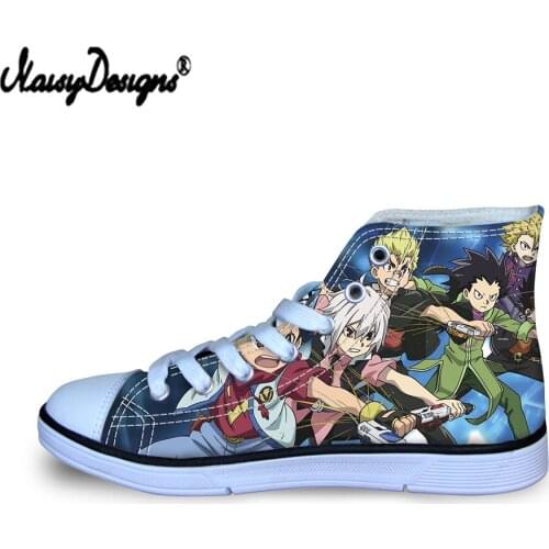 NOISYDESIGNS Boys Sneakers Tenis Shoes Fashion Cartoon Beyblade Burst Print Summer Canvas Casual Breathable Children Sport shoes