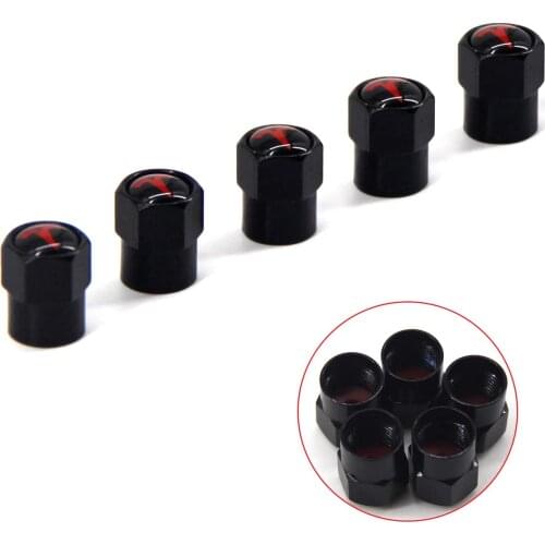 Tire Valve Stem Caps 5 Pcs Metal Replacement Roadster Wheel Logo Styling Decoration Accessories for Tesla All Series