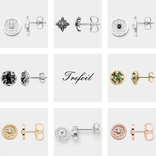 Marcasite Star Flower Ornament Lotus Stud Earrings,2019 Brand Fashion Jewelry 925 Sterling Silver Romantic Gift For Women Lover