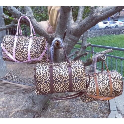Fashion Travel Bags New Women PU Leather Handbags Female Large Capacity Leopard Shoulder Bag Ladies Tote Duffle