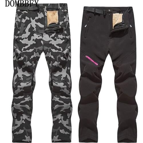 Mens Thick Fleece Thermal Tactical Pants 2 Pieces Removable Trousers Women Outdoor Winter Warm Casual Waterproof Pants Joggers