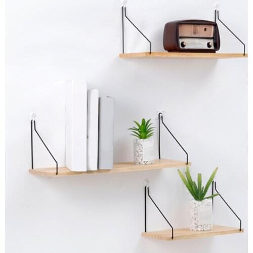Wall Shelf Nordic home decor Shelf Wooden Metal hanging stand Book Organizer Storage Plant Holders Adults Kids Room Decoration