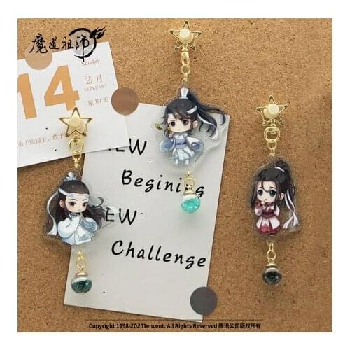 NEW Grandmaster of Demonic Cultivation Crystal Glass Ball Keychain Anime MDZS Lan Wangji Wei Wuxian Acrylic Pendant Keyring Toy