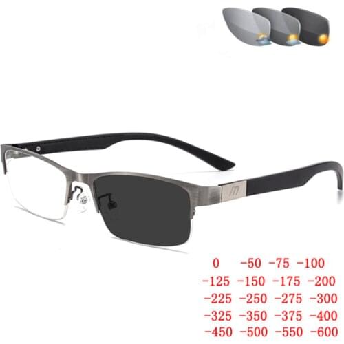 Half Metal Frame Nearsighted Glasses Unisex Prescription Myopia 0 -0.5 -1 -1.5 -2 -2.5 -3 -4 -5 -6
