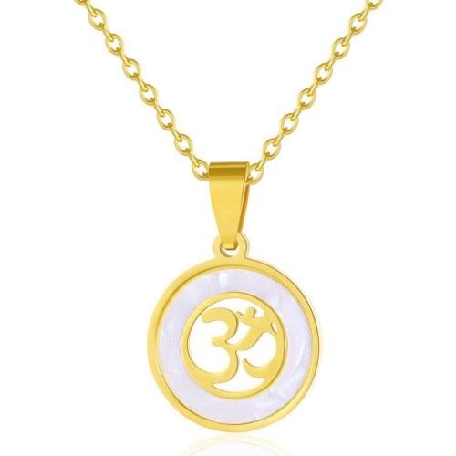 OHM OM AUM Pendant Necklaces Hinduism Jewelry Hindoo Hindu Round Choker Necklace Women Men Bijoux Gold Collier Femme