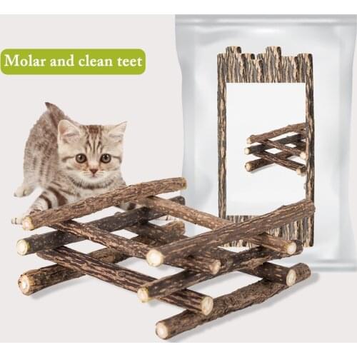 10pcs Cat Chew Stick Teeth Grinding Natural Silvervine Stick Brown Kitten Teeth Cleaning Toy Cat Interactive Toy Pet Supplies