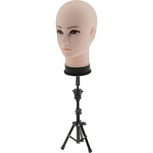 22 Inch Stunning Plastic Cosmetology Mannequin Head for Wig Making Hat Glasses Displaying with Tripod Model Support Stand