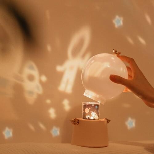 Guardian Angel Projection Living room Lamp LED Multifunctional Dream Starry Sky 360-Degree Rotating Music Night Light