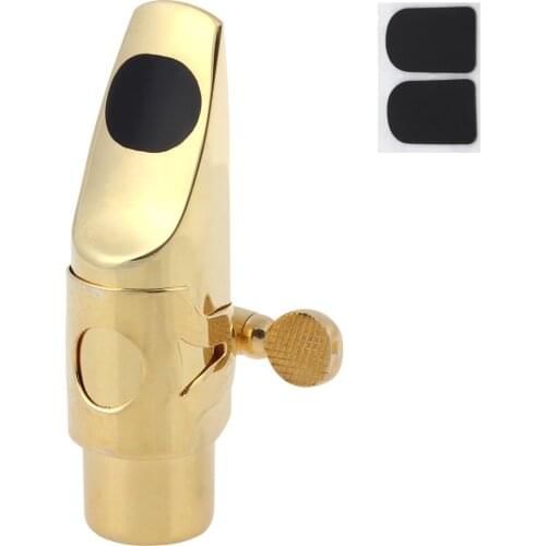 Professional Gold Plated Metal Falling Tune B (C) Soprano Saxophone Mouthpiece 5 for Classical Music