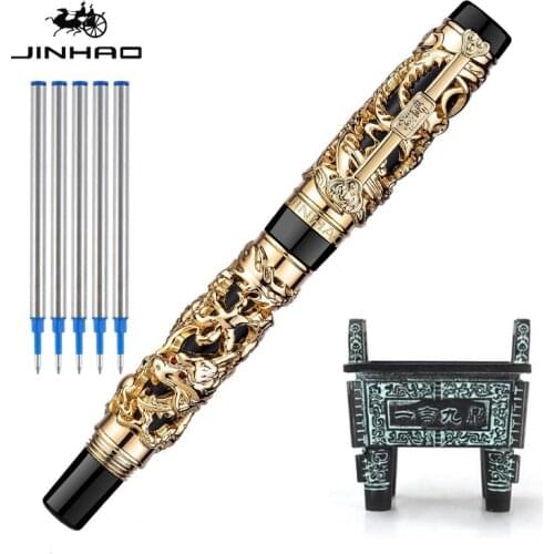 Jinhao The Latest Design Dragon And Phoenix Golden Roller Ball Pen High Quality Hot Selling luxury writing gift pens