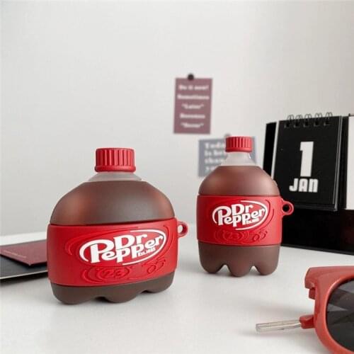 3D Funny Dr Pepper Coke Silicone Protection Headphone Cover For Apple Airpod 1 2 Pro Shockproof Earphone Cases Accessories Funda
