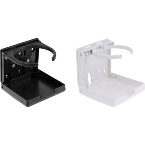 2 Pieces Folding Cup Drink Holder For Marine Boat Caravan Car RV Black White