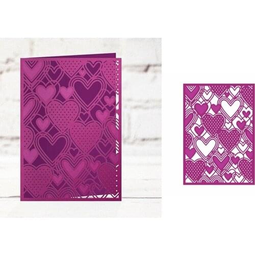 Only Love Hearts Rectangle Hollow Frame Shape Metal Cutting Dies Stencil Scrapbook Album Embossing For Card Making Handcrafts