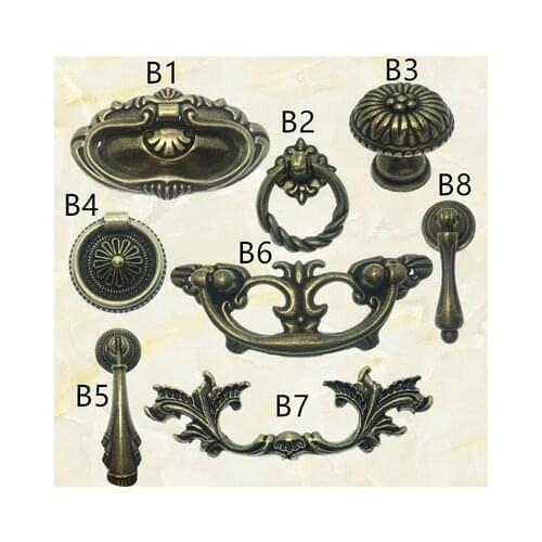 UNILOCKS 10pcs Classical style Bronze Antique Style Cabinet Wardrobe Drawer Handle
