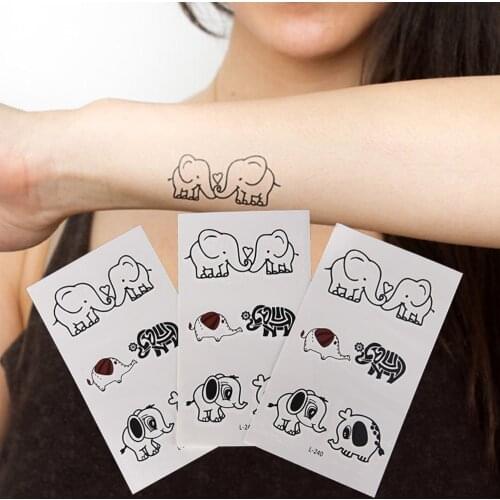 Cute Elephant Waterproof Temporary Tattoos Sticker Body Art Animal Fake Makeup Tattoo Paper Sleeve Paste