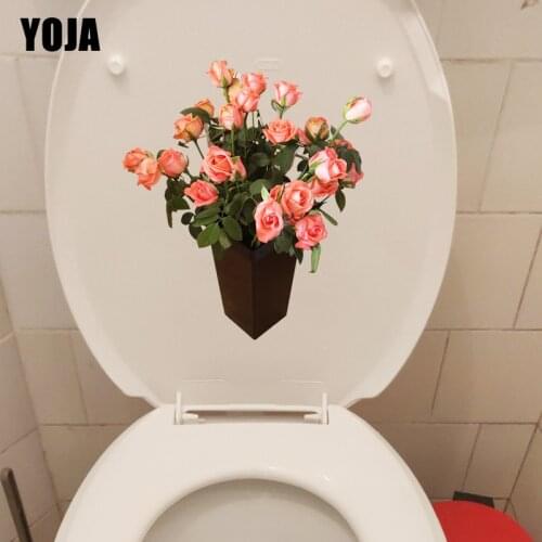 YOJA 21.3×23.9CM Bouquet Of Roses Home Living Room Wall Stickers Fashion WC Toilet Decor T1-2959