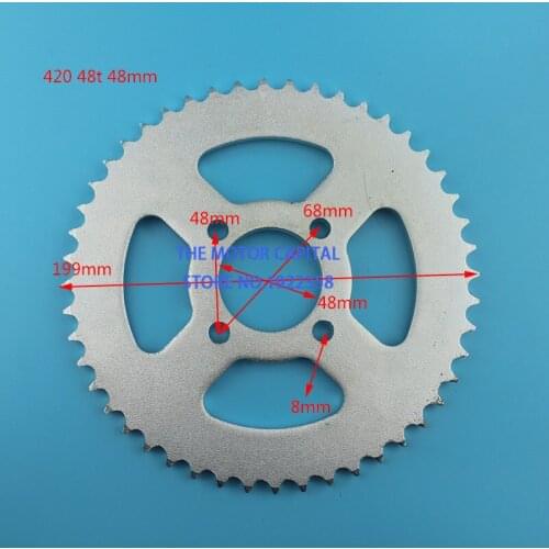 420 48mm 48t tooth Rear Chain Sprocket fit Go Kart Motorcycle ATV Quad Pit Dirt Bike