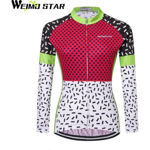 WEIMOSTAR Team Pro Womens Cycling Jersey Long Sleeve Cycling Clothing Ropa Ciclismo Autumn Breathable Bicycle Sportswear S-XXXL