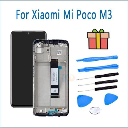 6.53" Screen For Xiaomi Poco M3 LCD Display Touch Screen Panel With Frame Digitizer For Pocophone M3 M2010J19CG