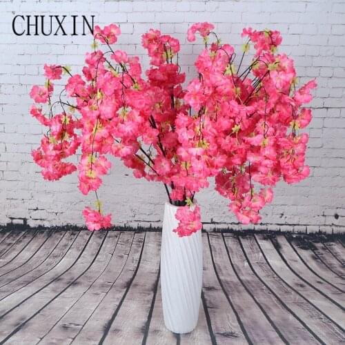 150cm Big Cherry Blossom Strips Home Decor Silk Artificial Flower Arrangement For Wedding Banquet Hotel Cafe Decoration