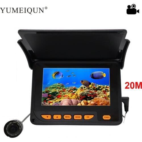 4.3 inch color LCD monitor fishing finder 20M cable 8 pcs infrared lamp Underwater fishing Ice fishing IP68 waterproof camera