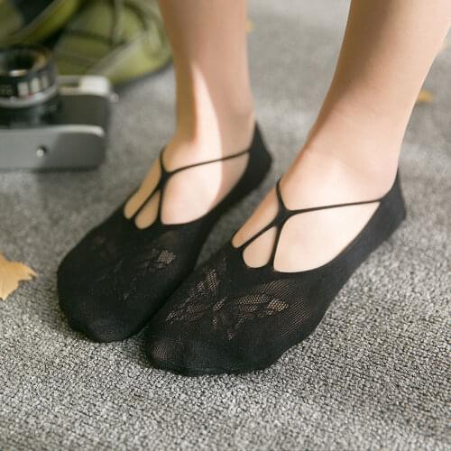 5 Pairs Womens No Show Socks Ultra-Thin Low Cut Mesh Hollow Cross Back Design Breathable for Flats & Dress Shoes d88