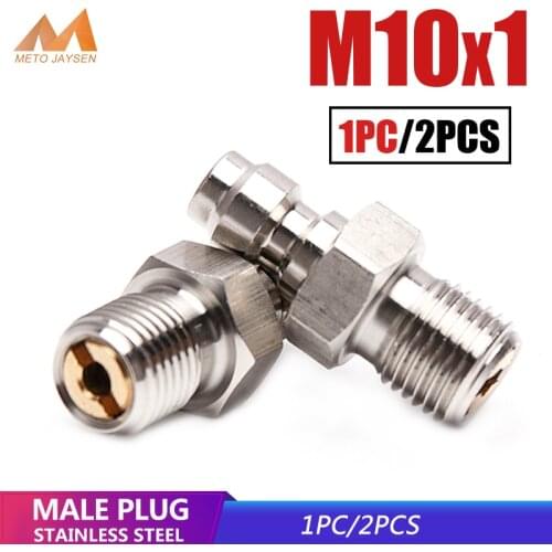 PCP High Pressure Paintball M10x1 Thread Stainless Steel Quick Coupler Connector 8MM Male Plug Air Socket Connection