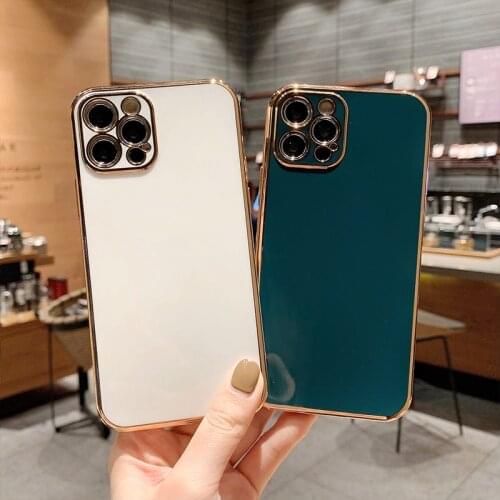 Luxury Electroplate Phone Case For iPhone 11 Pro Max 12 Mini 7 8 Plus XS Max X XR SE 2020 Candy Color Plating Shockproof Coque