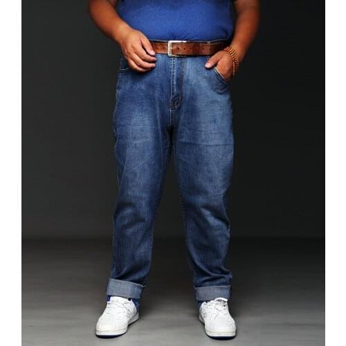 Jeans winter male straight thick pants super Large mens fashion casual plus extra size 36 38 40 42 44 46 48 50 52